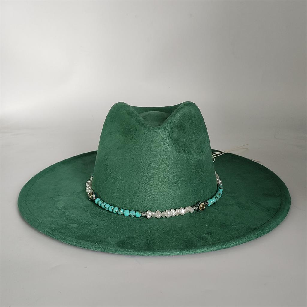 2025 Colorful Suede Wide Brim Felt Fedoras Hat for Women Men Church Jazz Cap Panama Denim Hat Wholesale Sombrero Hombre