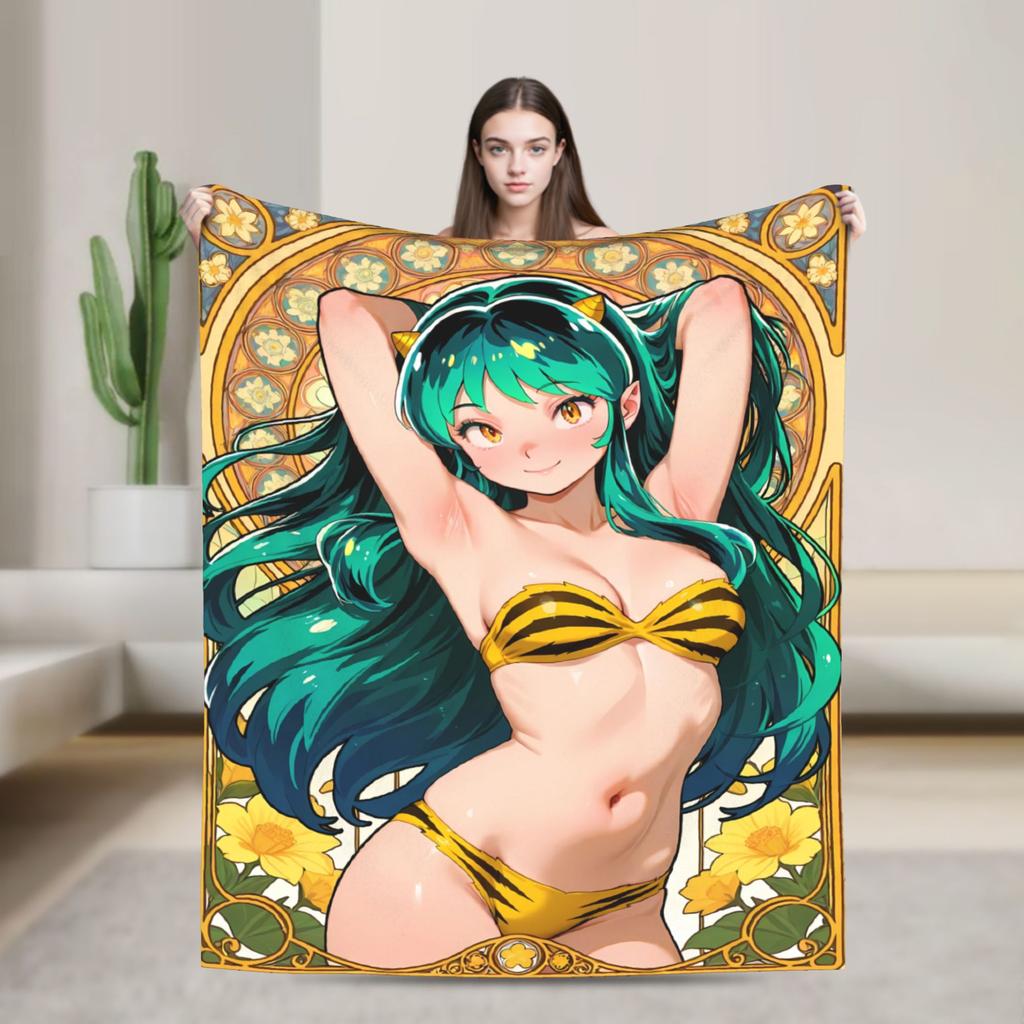 Urusei Yatsura Anime Super Soft Blanket  Boy Girl Plush Throw Blanket Street Trend Home Decor Flannel Bedspread Sofa Bed Cover