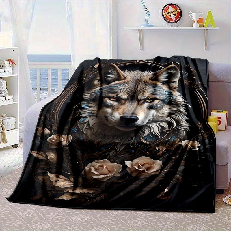 Wolf In The Garden Blanket Flannel Blanket Throw Blanket Sofa Cover Blanket Soft Premium Blanket Picnic Blanket Tv Blanket Gifts