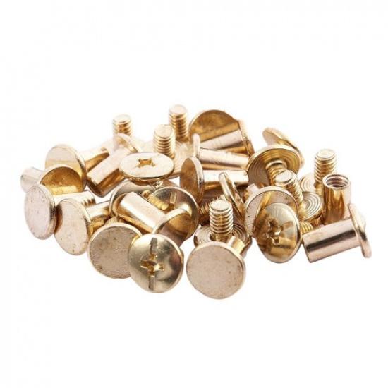 15 шт. 5 мм x 8 мм Латунная Винт-Заклепка Chicago для Денежного Пояса W7X2)
