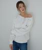 AWESOME STUDIO String Off-Shoulder Sweatshirt Ivory