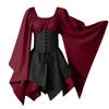 Women Fashion Long Sleeve Vintage Dress Cosplay Party Evening Night Formal Dress