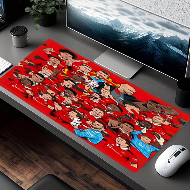 Tappetino per Mouse con Stampa Squadra di Calcio, per Tastiera, Laptop, PC, per Ufficio, Casa, Decorazione Scrivania, Regalo di Compleanno Perfetto per Giocatori