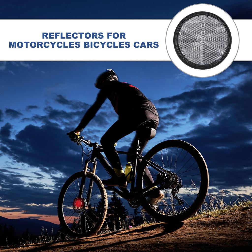 PATIKIL Round Rear Reflector, Set of 2 Safety Reflective Warning