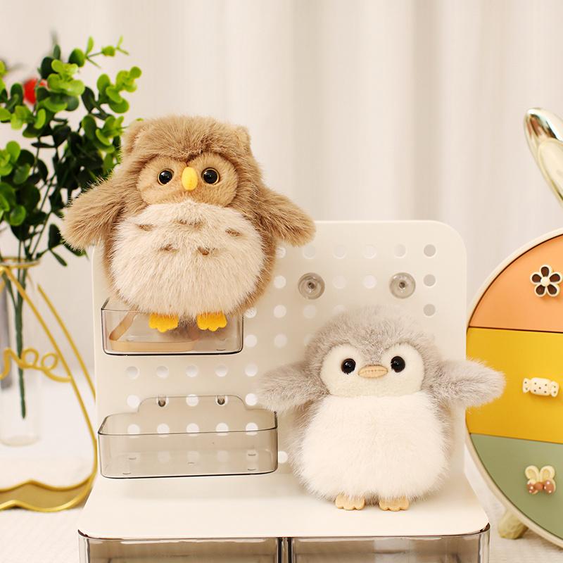 12CM Magnetic Suction Station Shoulder Penguin & Owl Plush Toys Standing On the Shoulder Kawaii Animal Doll Funny Gift