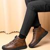 CINESSD New Warm Winter Velvet Men's Snow Boots Non-slip Men's Leather Boots Thick Bottom Dad Shoes