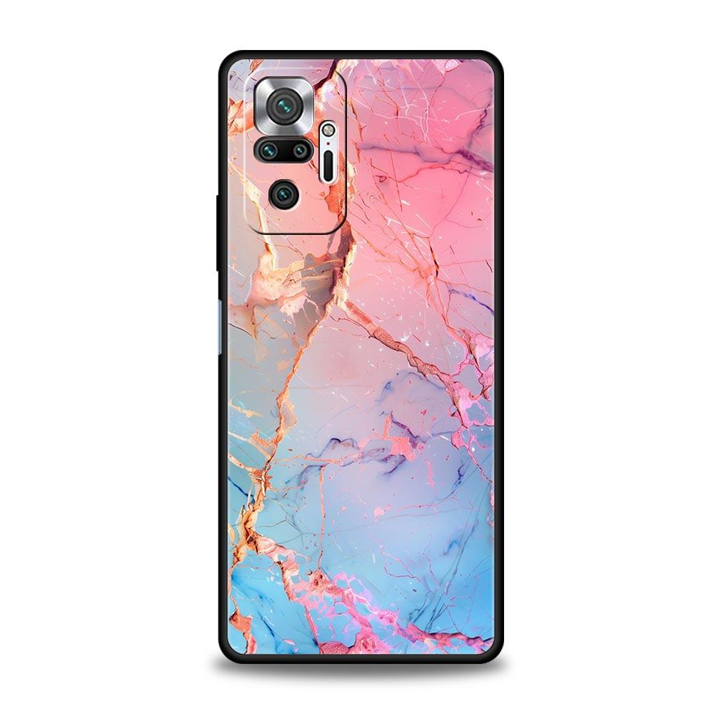 Marble Phone Case For Xiaomi Redmi Note 14 13 5G 10 11 12 Pro Plus 4G 14C 13C 12C 10C Black Cover