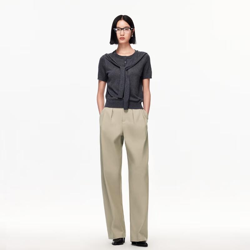 VEROMODA 2025 Autumn Cotton Blend Pleated Wide-Leg Casual Pants
