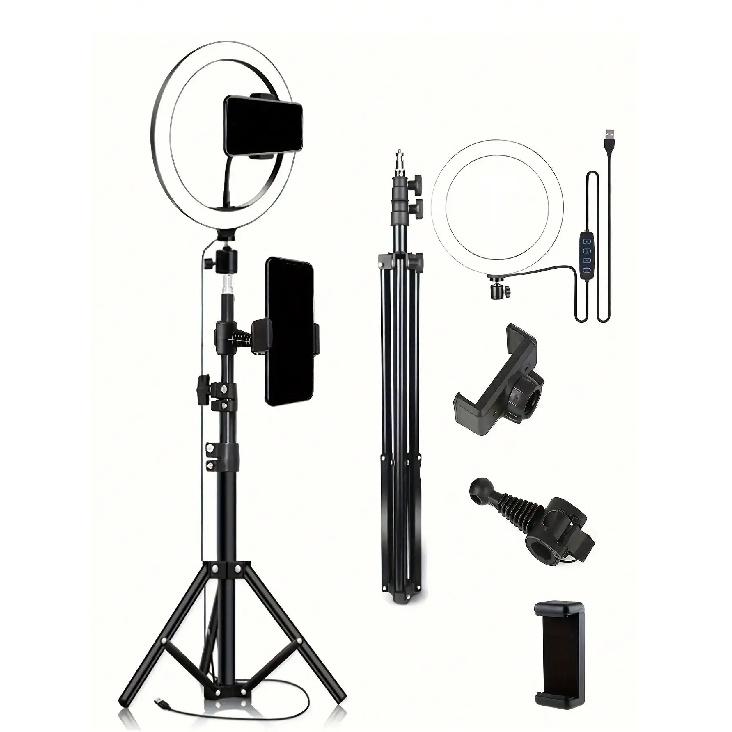 110cm tripod standı+O klips, 10 inç canlı yayın halka dolgu ışığı ve selfie canlı yayın artefaktı ile donatılmıştır