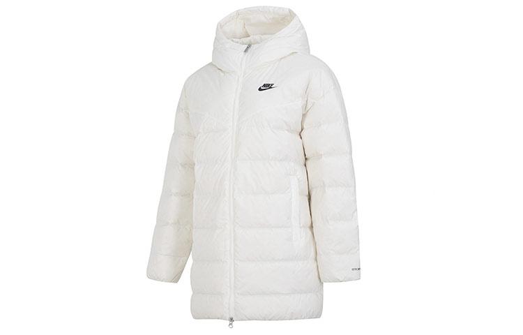Nike Down Jackets Women s White Hooded Moderate Quilted Down Jacket DQ6874-133 XL