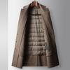 Men's 2026 Autumn/Winter Mid-Length Wool Trench Coat with Detachable Down Liner