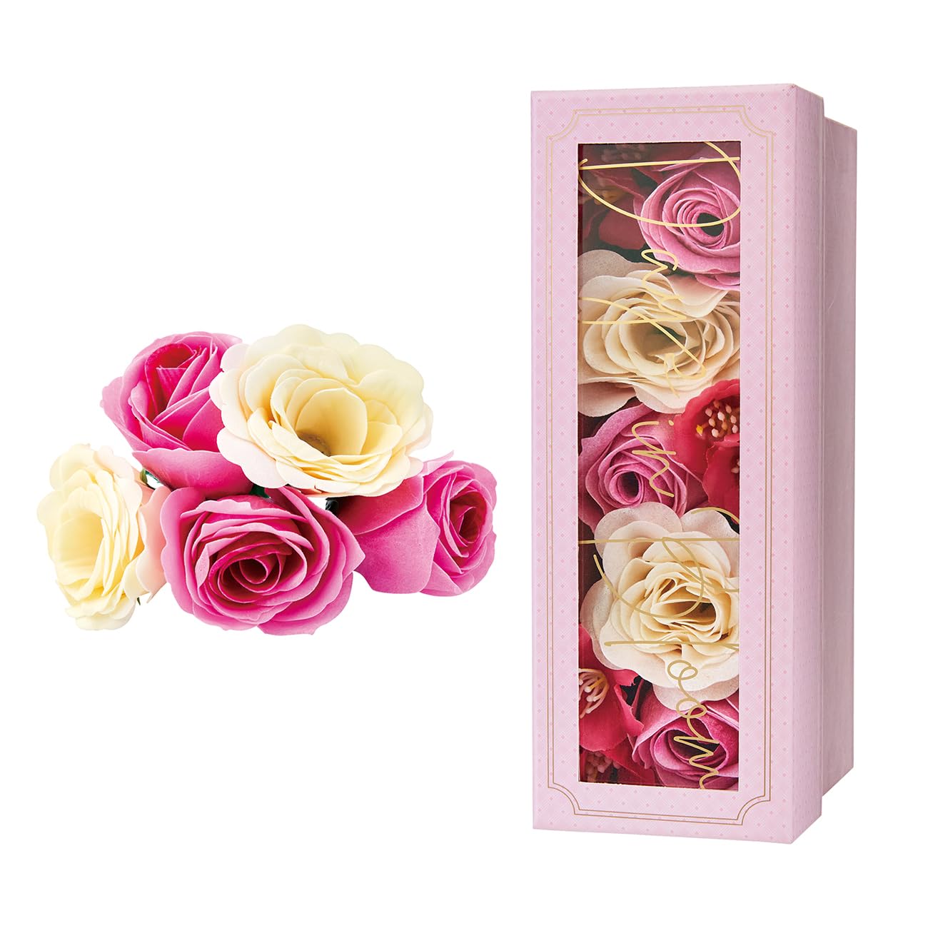 Days in Bloom Bath Flower Gift Rose Scent Gift for Thank You Welcome Farewell New White New (1 piece), (Bouquet, Women, Popular, Gift, Party, Party, розовый