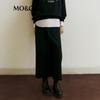 MO&Co. Wool-Blend High-Waisted Deconstructed A-Line Maxi Skirt