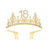Fashion Alloy Digital Crown With Diamond Tiara 18Th Birthday Party Pearl Alloy Headband