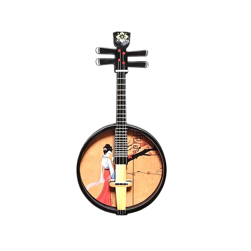 Miniature Pipa Ruan Guzheng Magnetic Refrigerator Sticker Hand Carved Cultural Artifact Collectible Gift Home Decor