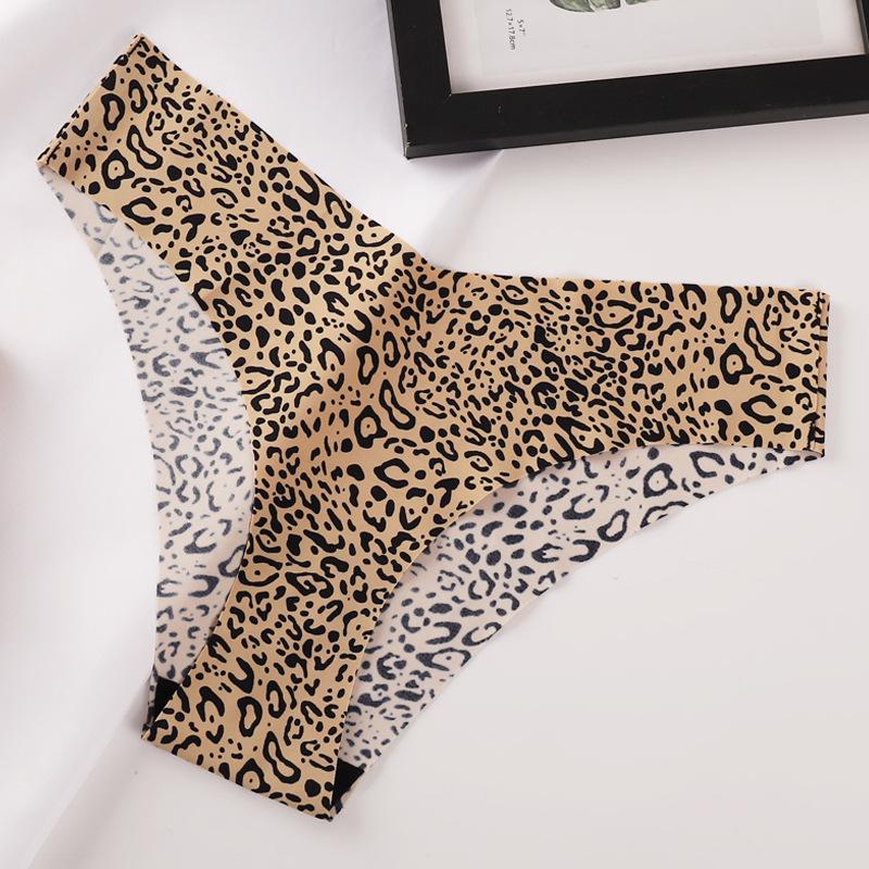 European and American Leopard Print Seamless Ice Silk Quick-Drying Women's Comfortable Panties