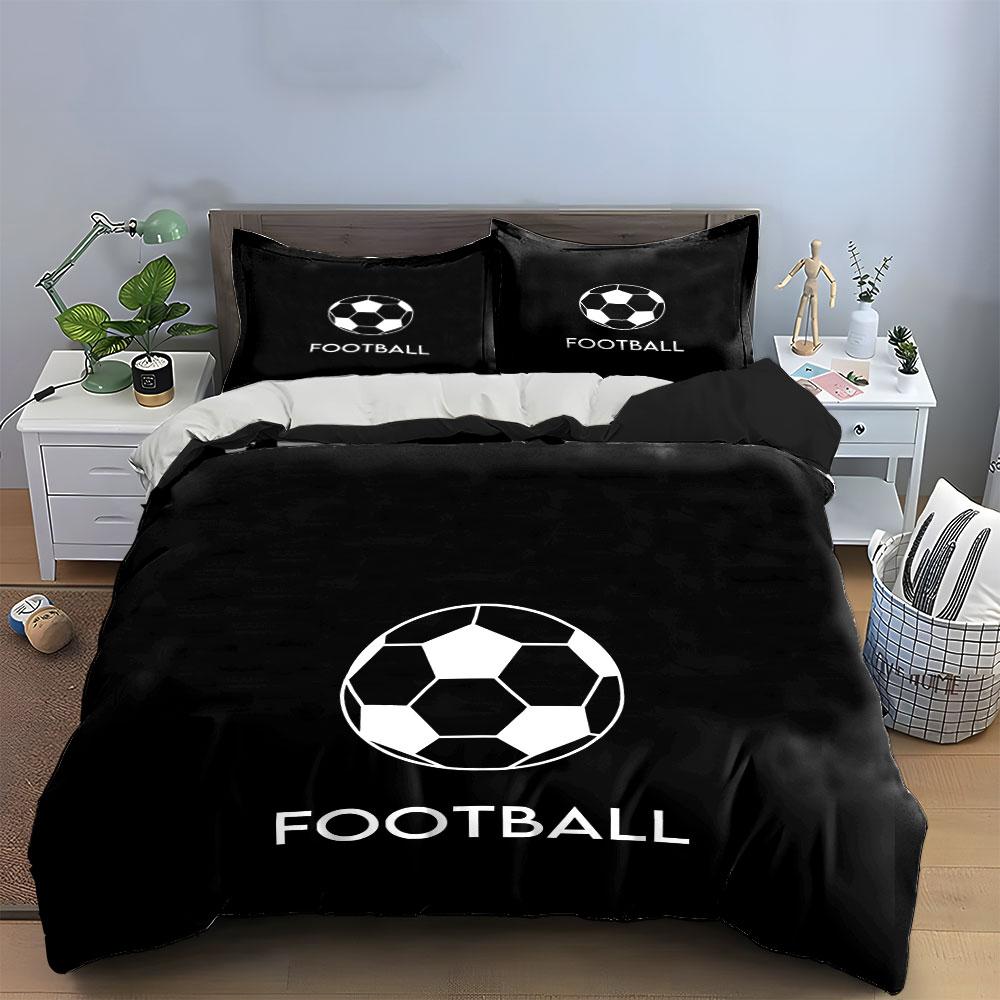 Fußball und Text. Bettwäsche-Sets Bettbezug-Sets Bettbezüge Kissenbezüge(1 * Bettbezug 2 * Kissenbezüge, ohne Bettdecke)