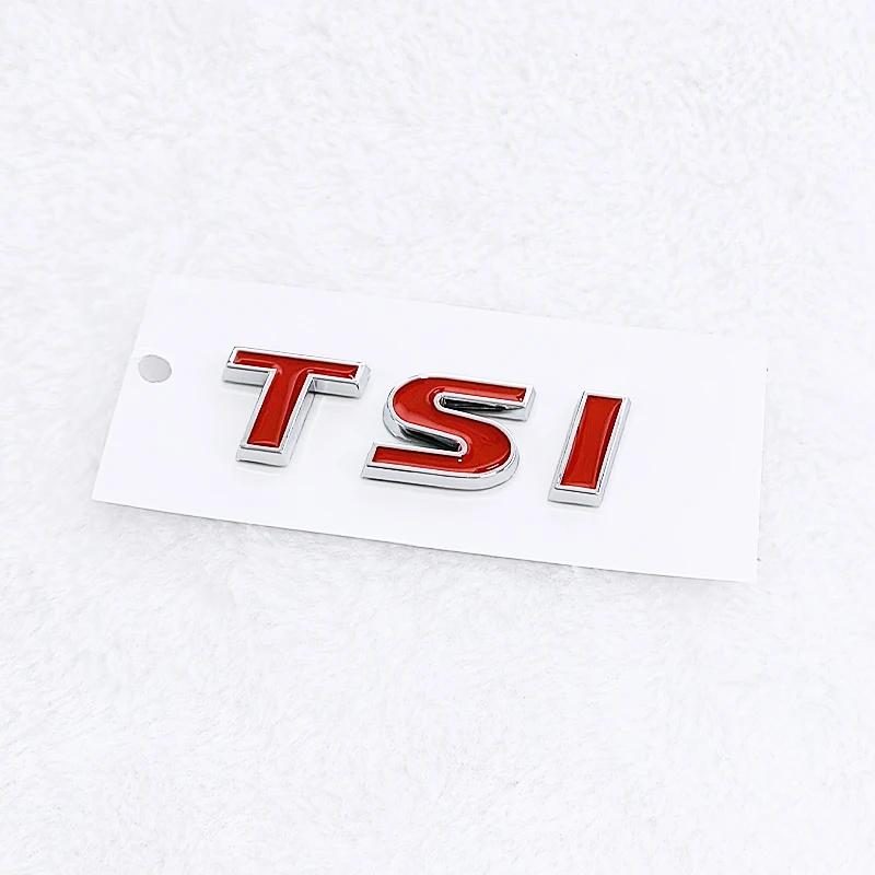 YKPSC1 New 3d ABS Chrome Black Logo TSI Emblem Letters Car Trunk Badge For VW car 4 5 6 7 TSI Sticker Accessories