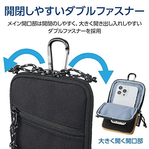 Hakuba Smartphone Case, OUTDOOR PRODUCTS Smartphone Pouch 05, Black, Compatible with iPhone 17 Pro Max, Galaxy S25 Ultra, and Z Fold 7, Large Smartpho