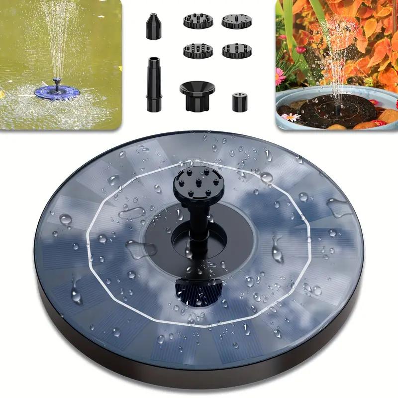 2.5w Outdoor Solar Fountain with 6 Nozzles  Decorative Durable  for potted plants small flower beds and vegetable gardens