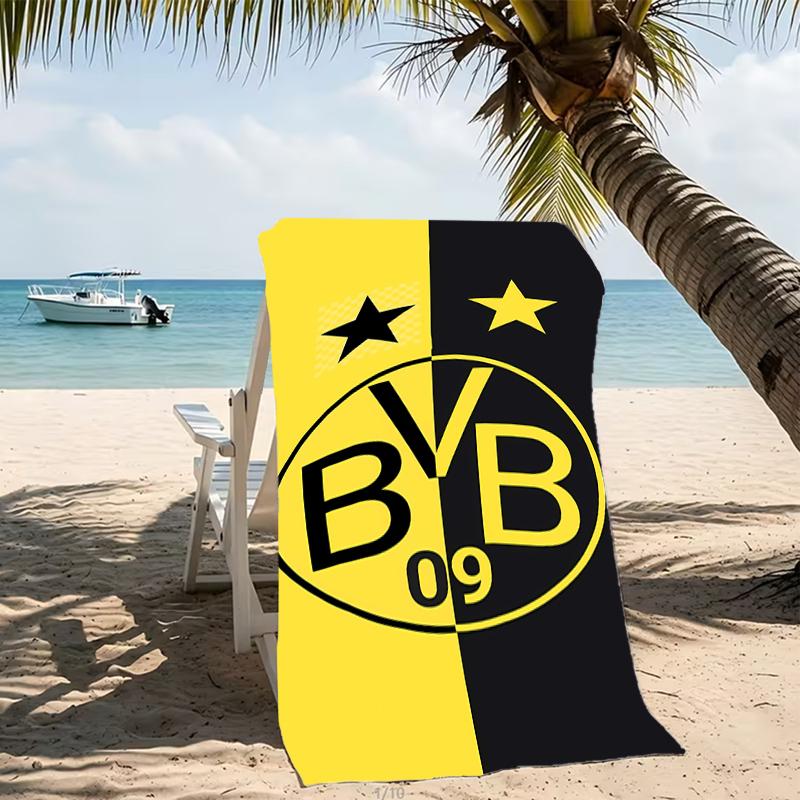 Beach Towel with Borussia Dortmund Pattern - Soft,absorbent,machine Washable Lightweight&Modern,swimming,Travel Essentials