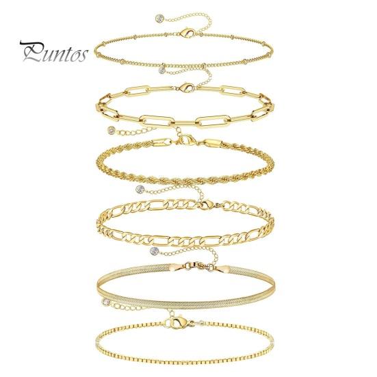 

6 шт./компл., модные браслеты в стиле ретро в богемном стиле, простые многослойные женские браслеты разной формы, набор подарков