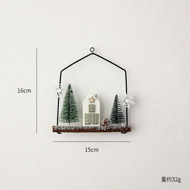 Wooden Christmas Tree Santa Claus Drop Ornaments Pendant Elegant Xmas Home Door Decoration New   Party Supplies