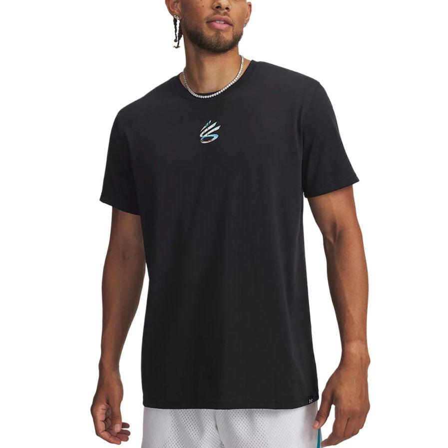 Under Armour T-shirt a Maniche Corte con Girocollo e Stampa Curry Uomo Top 6012970-001