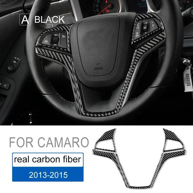 For Chevrolet Camaro 2013-2015 Carbon V-shaped Steering Wheel Button Trim Anti-scratch Interior Sport Decor Mod Car Accessories