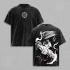 Anime Hellsing Abraham Helsing Alucard Cartoon Graphic Print T-shirt Men Women Vintage Washed Cotton Loose Casual Oversized Top