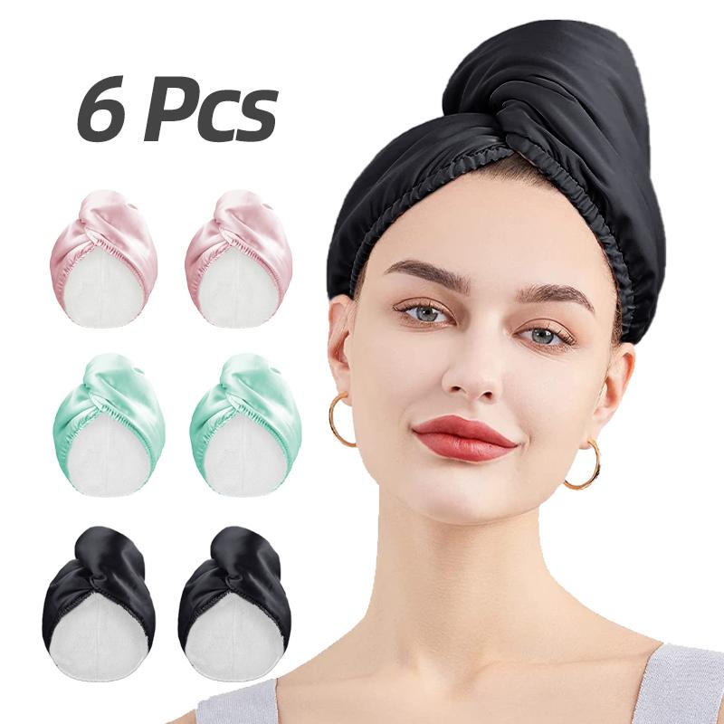 

6 Шелковых оберток для сушки волос Быстросохнущие Высокоабсорбирующие Подходят для женщин и девушек Подходят для домашнего и дорожного использования