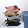 1PC 20cm/7.87inch Leather Storage Tray Dice Box Coin Desktop Jewelry Box Makeup Key Tray DIY Household Folding Tray Storage Case