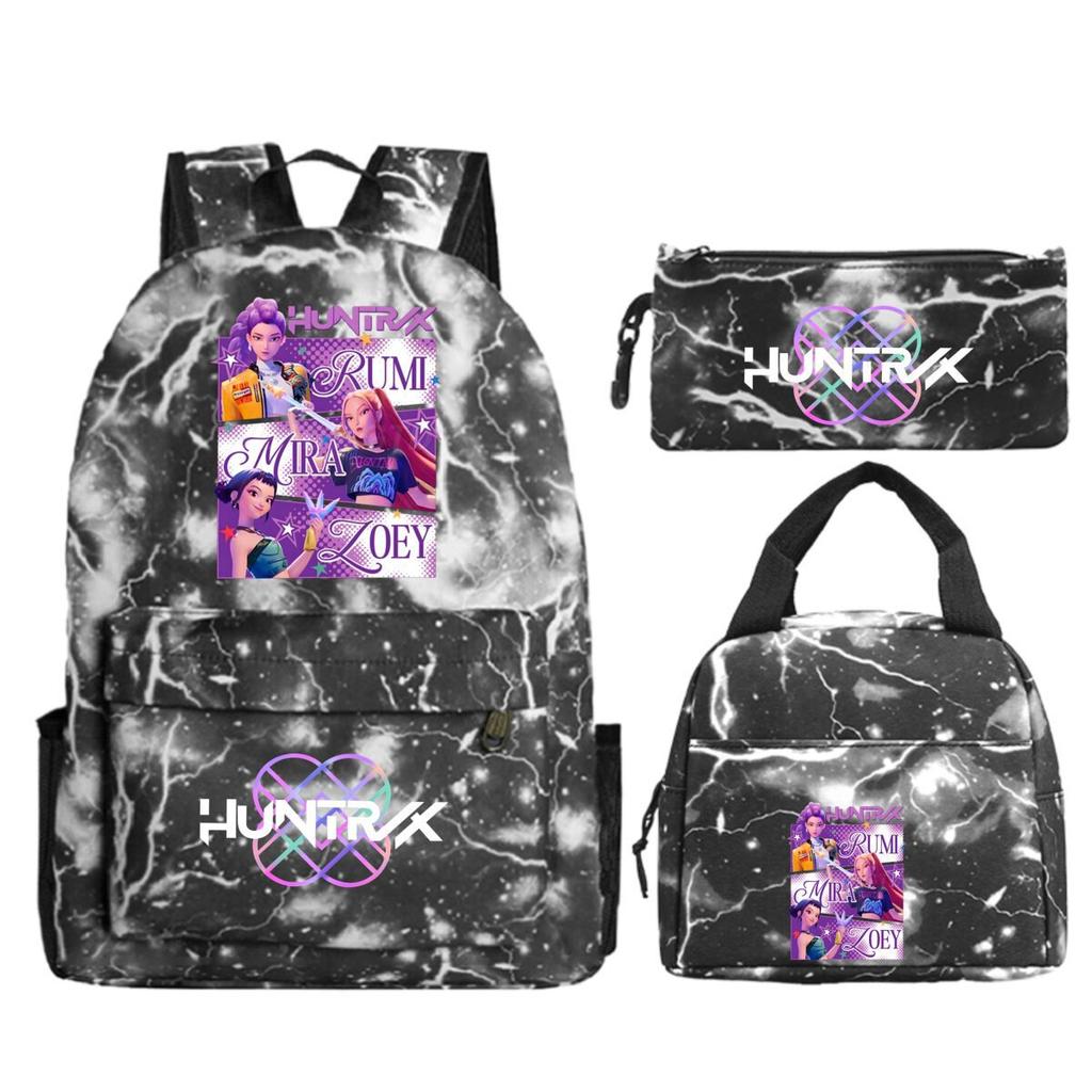 Dämonenjäger Mädchengruppe Peripherieartikel dreiteiliger Schulranzen Grenzüberschreitender Campus Grund- und Sekundarschüler Freizeitrucksack Federmäppchen