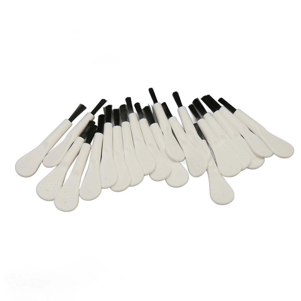 20 Stück Weißer Griff Schwarzes Haar Hörgeräte-Reinigungsbürste Professionelle Ohrenschmalzentfernung Schallverstärkerbürsten