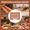 150x119cm/180x150cm Christmas Tablecloth Rectangle Gingerbread House Reusable Farmhouse Table Runnerfor Home Party Dining Decor