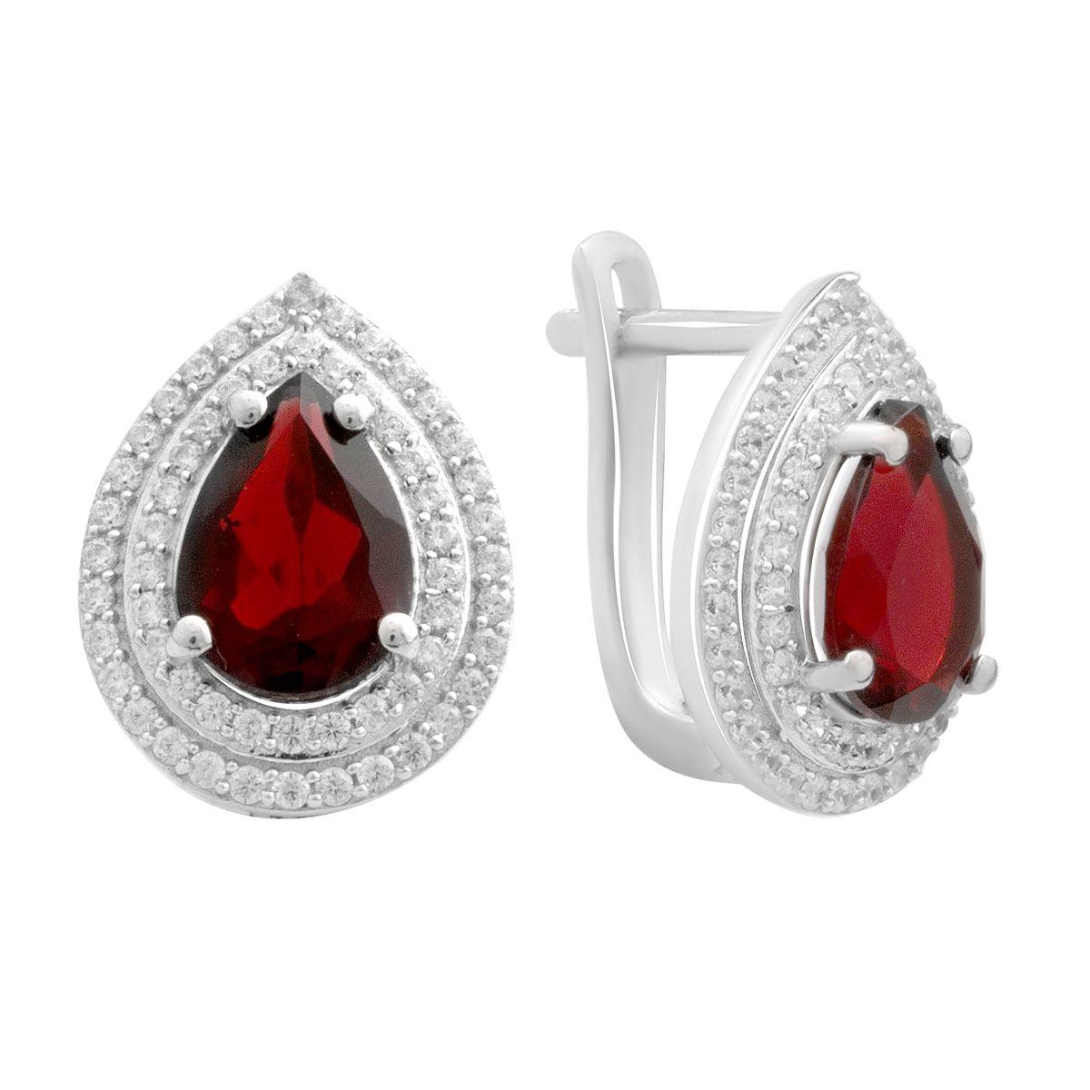 

Silver earrings with natural garnet 4.434ct (2182276) темні цукерки apple червоний колір