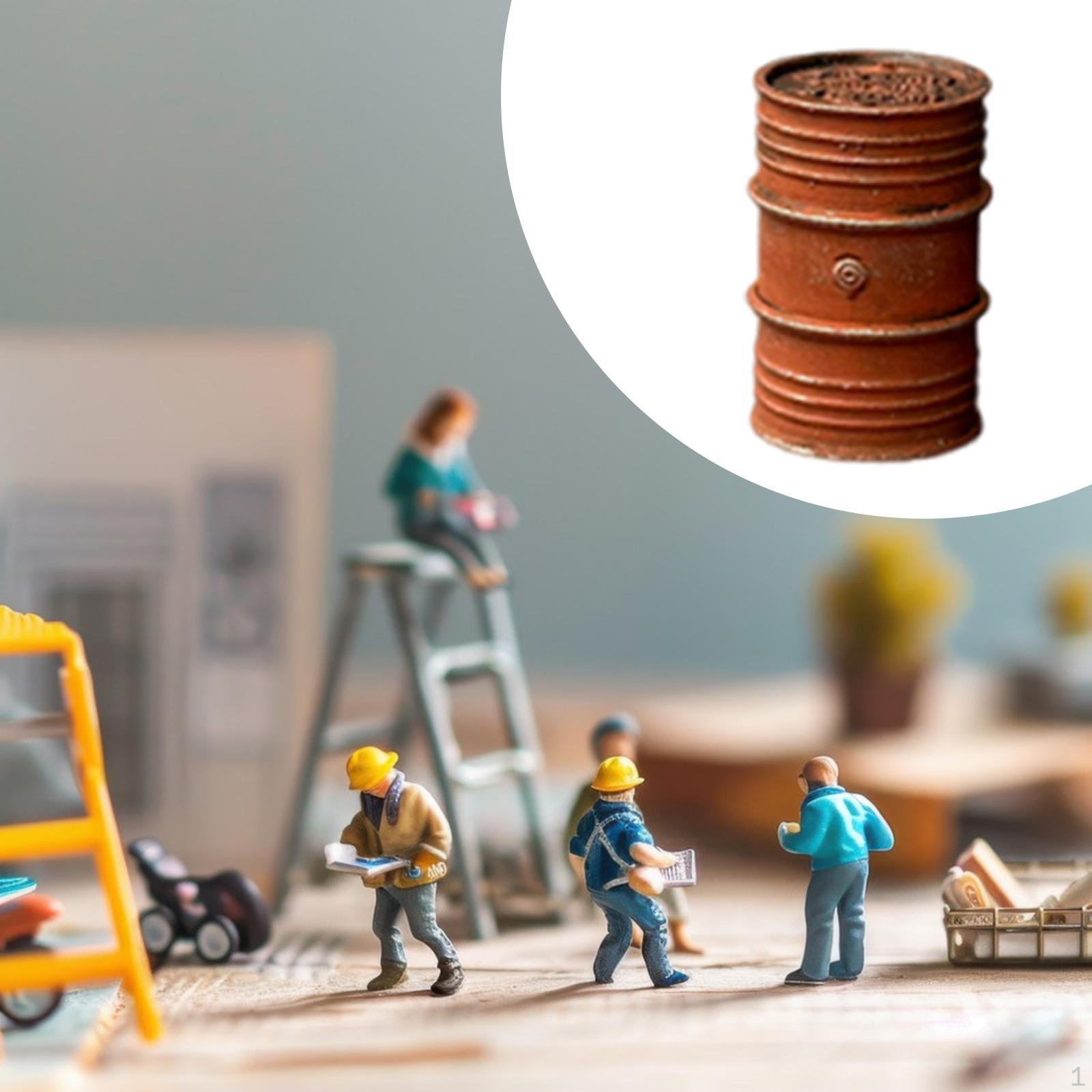 1/64 Миниатюрная бочка для масла 1:Коллекция стволов масштаба 1:64 Игрушка для ролевых игр Реалистичная сцена Red