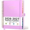 RETTACY 2026-2027 Monthly Planner, Jan 2026 - Dec 2027, Large Size (8.5" x 11"), Agenda, Calendar, 24 Month Tabs, Flexible Plastic Cover, 100 GSM