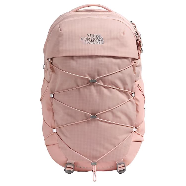 The North Face Borealis 27L Luxe Embroidered Logo Recycled Nylon Backpack Women backpack Pink-Moss Silver-Metallic NF0A81E7-BHI Pink Moss & Silver Metallic