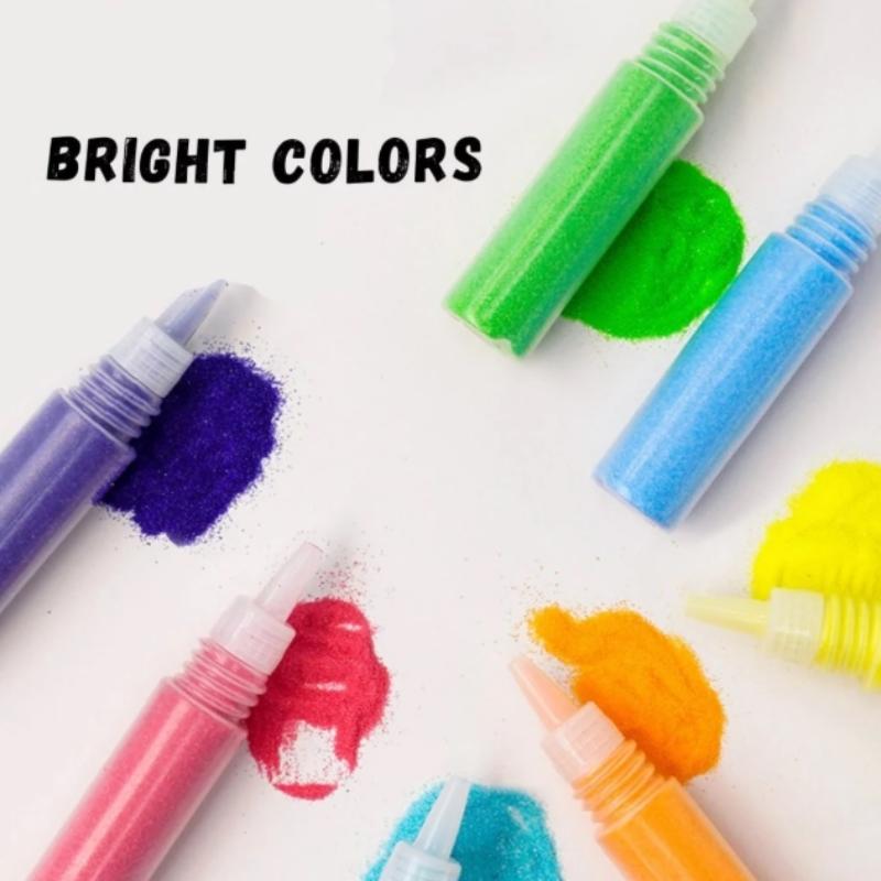 Educational Diy Sand Painting Kit—12 Colors For Kids' Art & Concentration