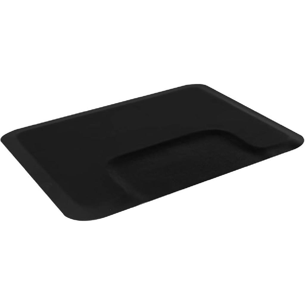 Henf 3 Ft. X 4 Ft. Salon Mat Barber Shop Chair Mat, Black Anti-Fatigue Floor Mats with Square Cut-Out for Salons, Stylists & Barber Shops, 1/2 In.