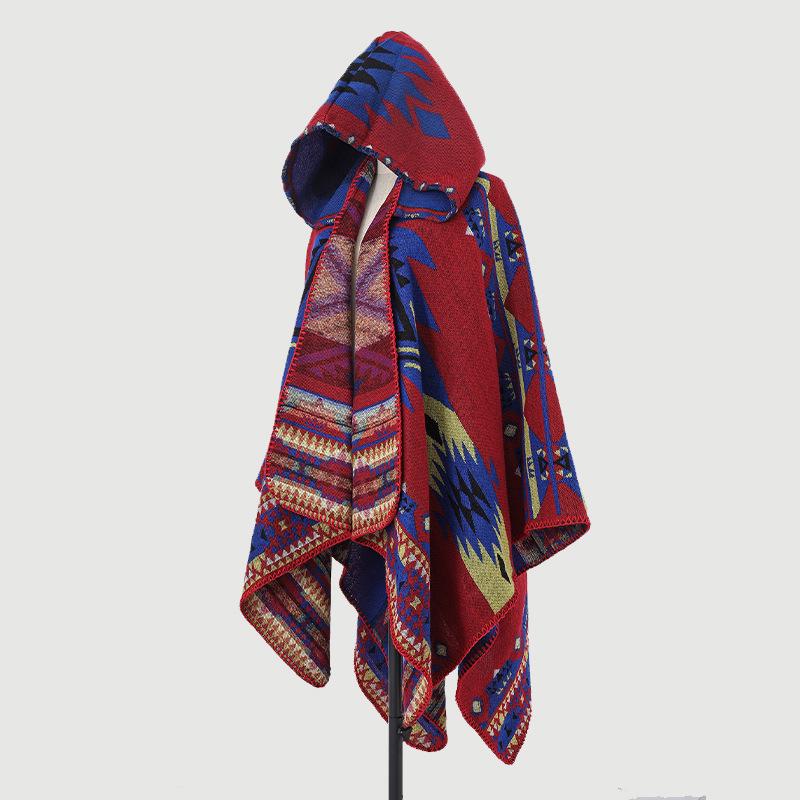 Men's & Women's Hooded Shawl Cape Cloak - Spring/Summer Scarf, Yunnan Xinjiang Tibet Style