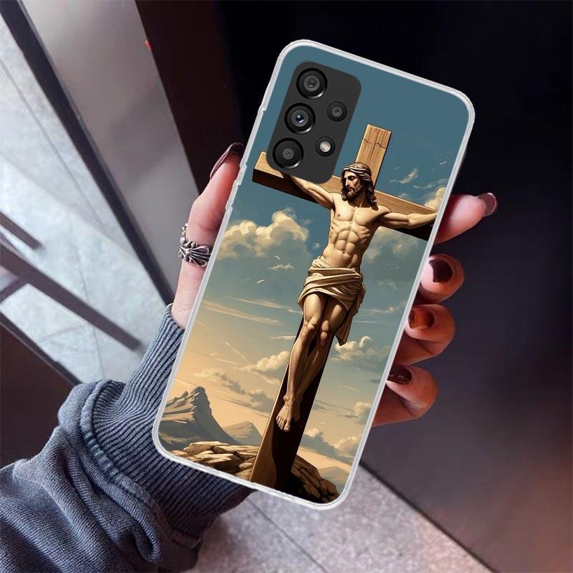 Christian Cross Design Phone Case For Samsung Galaxy A17 A57 A37 A16 A26 A36 A56 A15 A25 A35 A55 A14 A13 A54 A53 A34 A24 A33 A23