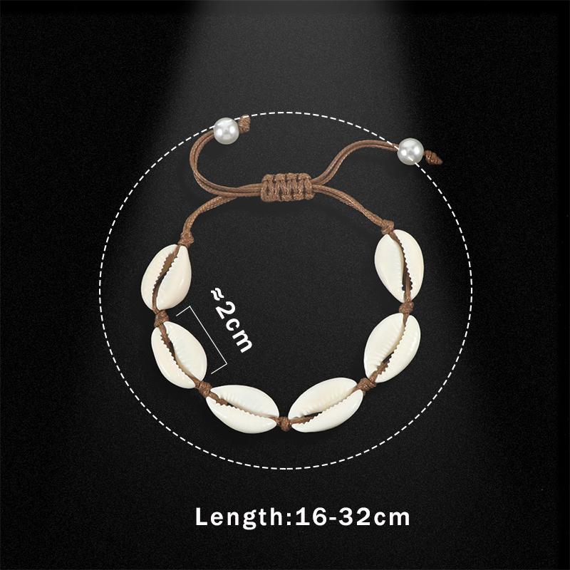 Fashion Women Anklets Bracelet Woven Shell Conch Rope Barefoot Bracelets Bangles Leg Ankle Chain Foot Jewelry Best Friend Gift