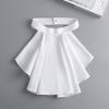 Solid Color Shirt Detachable Collar for Womens False Collar Casual Fake Collar Lapel Detachable Half Shirt Blouse Dickey