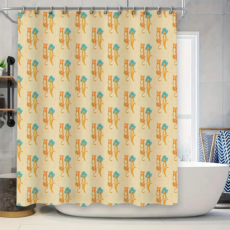 

Bathroom Shower Curtain Set Waterproof Vintage Floral Pattern Farmhouse Decor Rustic Home Textile Washable Liner W60H190(CM)-1 Pcs