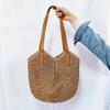 Summer Straw Bags for Women Straw Shoulder Bags Rattan Woven Top Handle Bag Hollow Raffia Crochet Beach Bag Casual Handbags