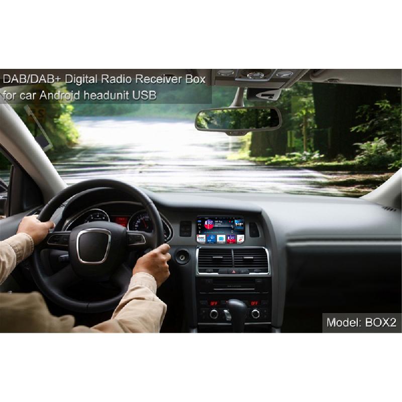 Car Digital Dab+Adapter Tuner Dualantennas Audio Radio Box Usb Receiver Antenna