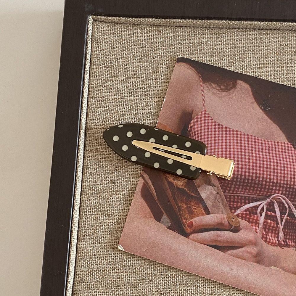 Black White Polka Dot Hair Clip Wave Point Side Clip Temperament Acetate Seamless Hairpin  Work