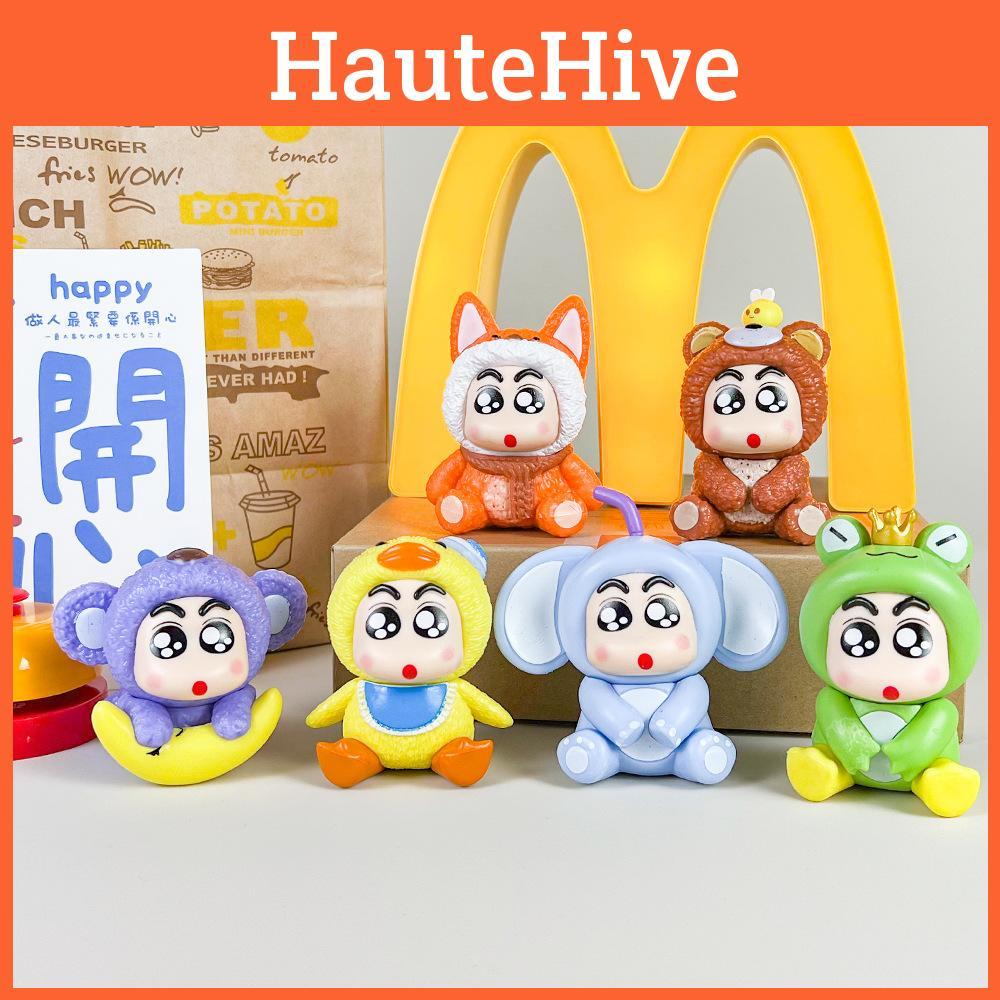 Shinchan Crayon Pvc Model Ornament With Little Frog And Fox Design For Gift